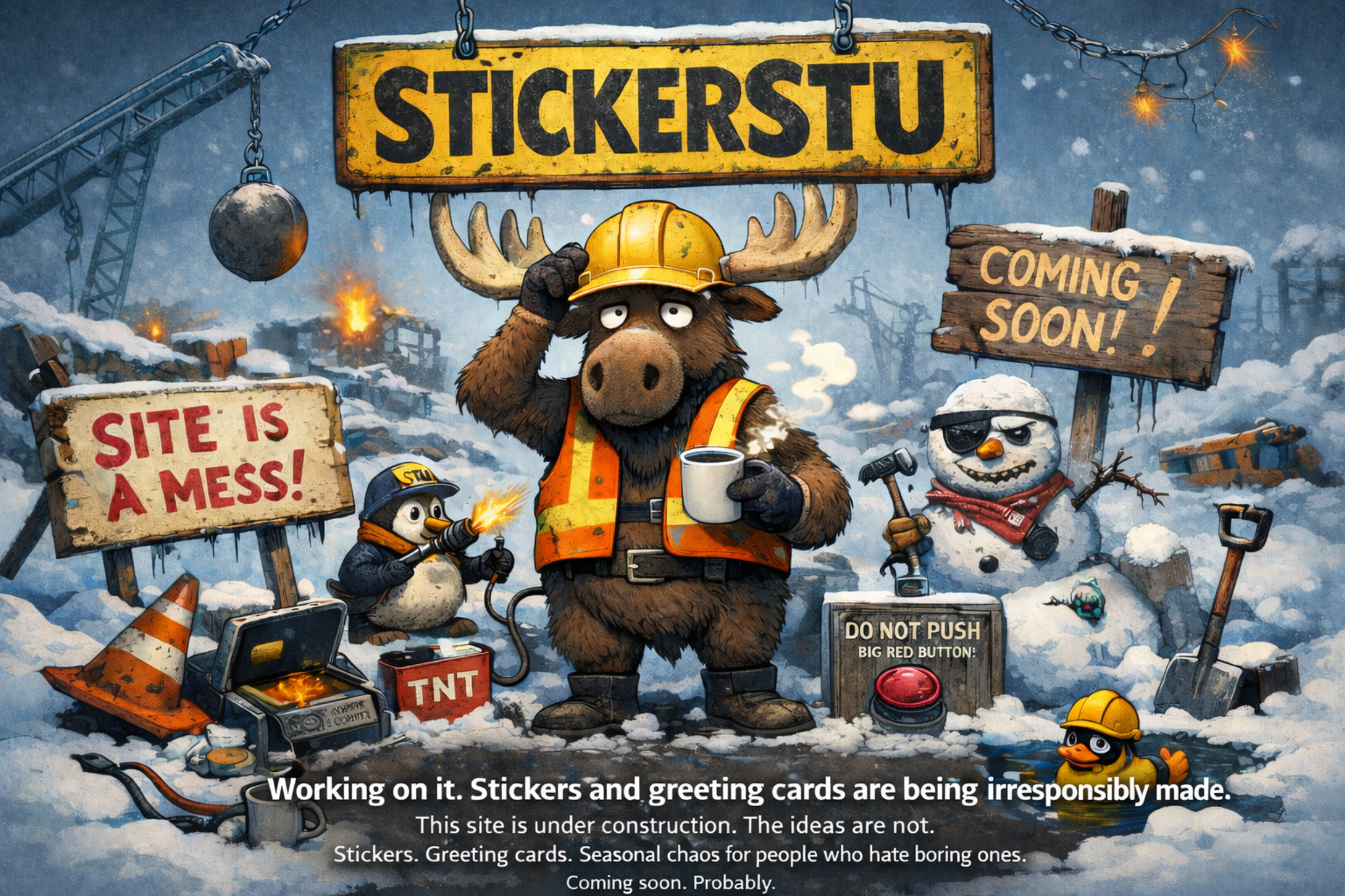 StickerStu under construction illustration
